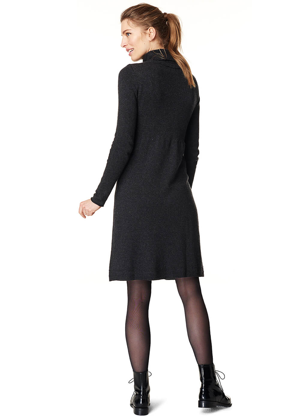 Grey Aline Maternity Turtleneck Knit Dress by Esprit