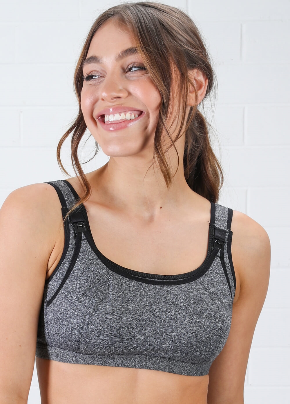 Queen Bee Luka Maternity Nursing Sports Bra in Black