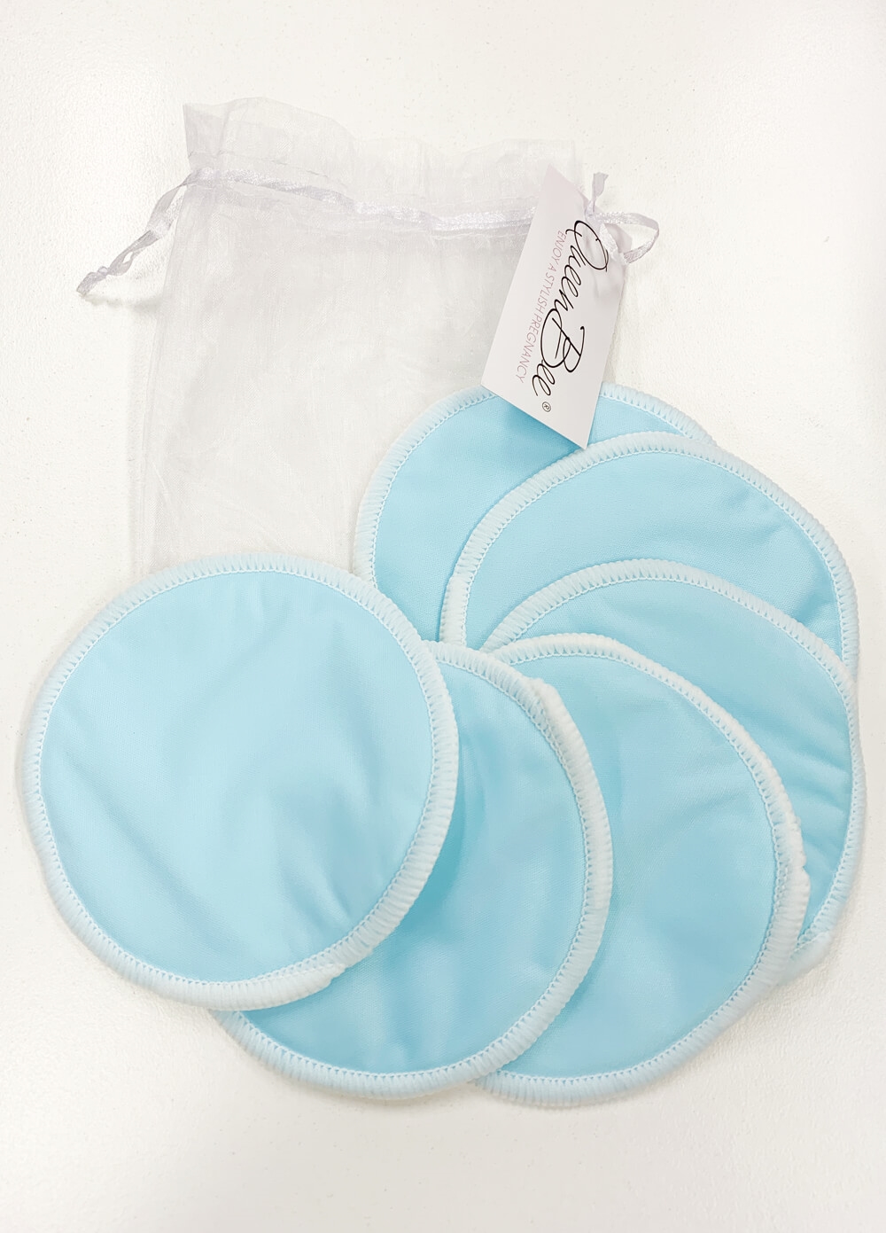 Resuable Bamboo Breast Pads (3 Pairs) in Blue Queen Bee