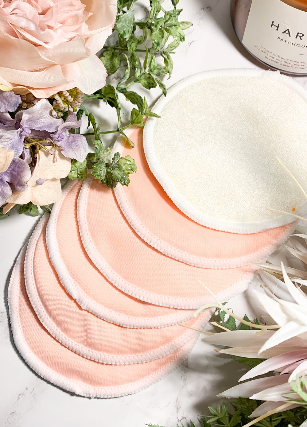 Resuable Bamboo Breast Pads (3 Pairs) in Pink Queen Bee