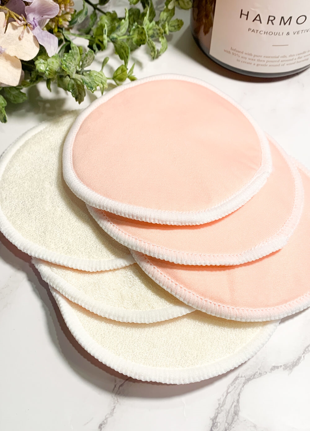 Resuable Bamboo Breast Pads (3 Pairs) in Pink Queen Bee