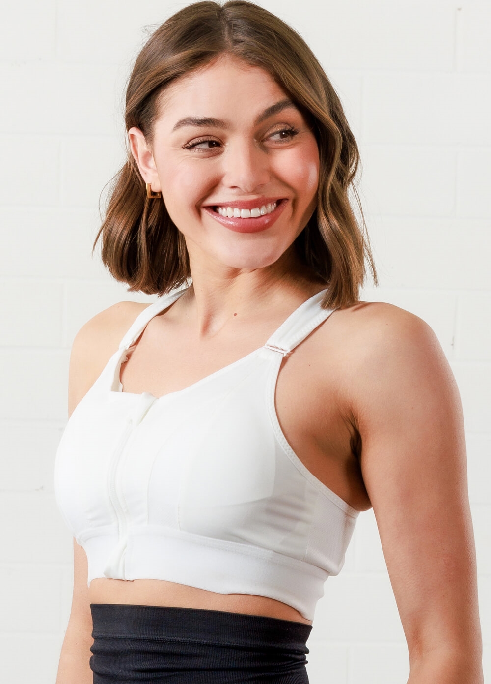 Queen Bee Frankie Maternity Nursing Sports Bra in White