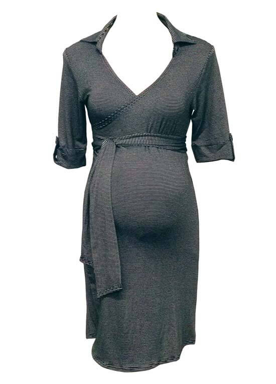 Lyndon Blue/White Striped Maternity Dress by Trimester Clothing