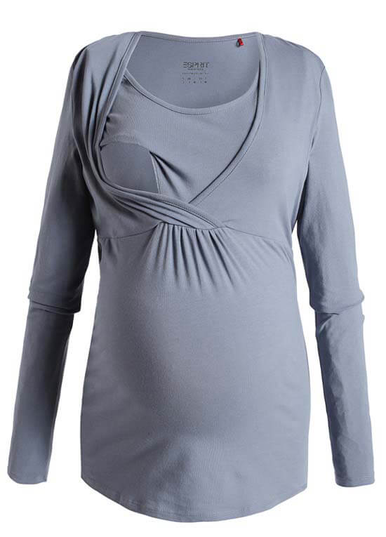 Long Sleeve Maternity/Nursing Top in Stonegrey by Esprit