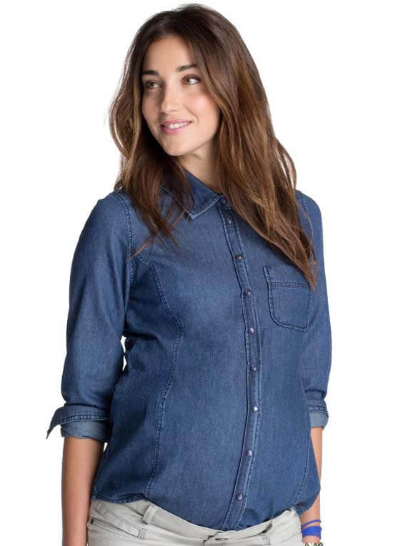 Blue Denim Maternity Shirt by Esprit