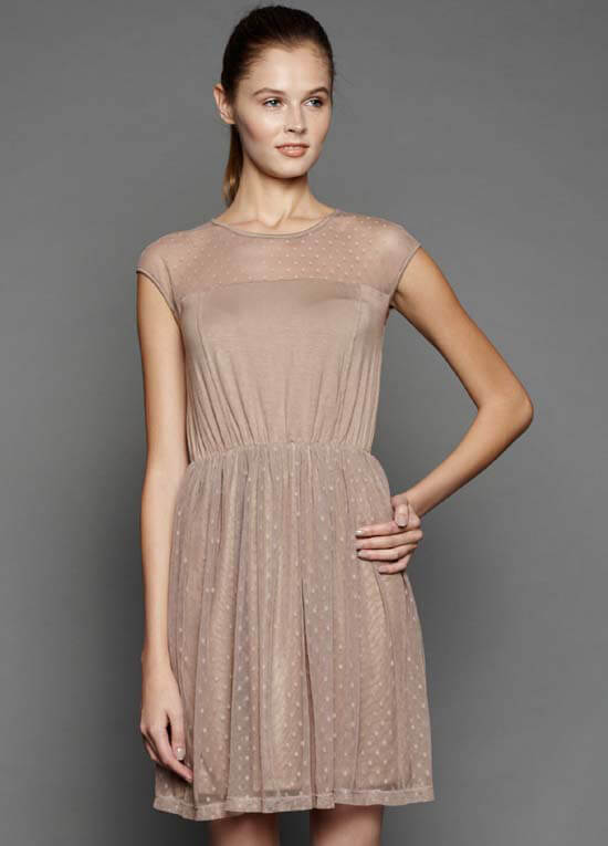 Nadia Breastfeeding Evening Dress in Latte by Dote Nursingwear