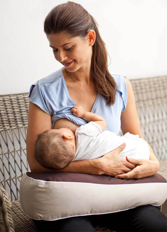 Milkbar Breastfeeding Nursing Pillow in Choc/Sand by Fertilemind