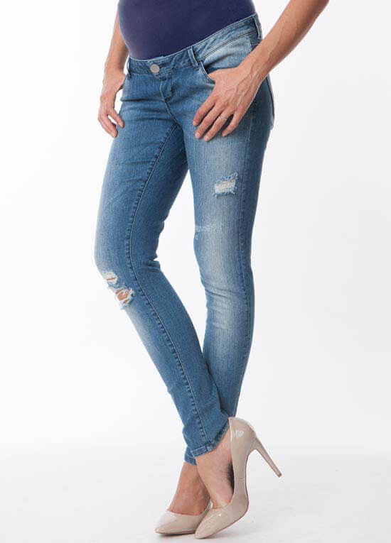 Ripped Maternity Skinny Jeans by Seraphine