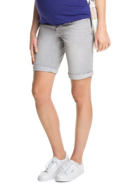 Denim Maternity Bermuda Shorts in Grey by Esprit