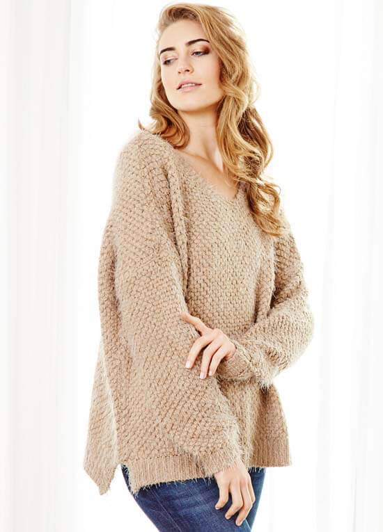 Laura Maternity Knit Sweater in Caramel by Deshabille