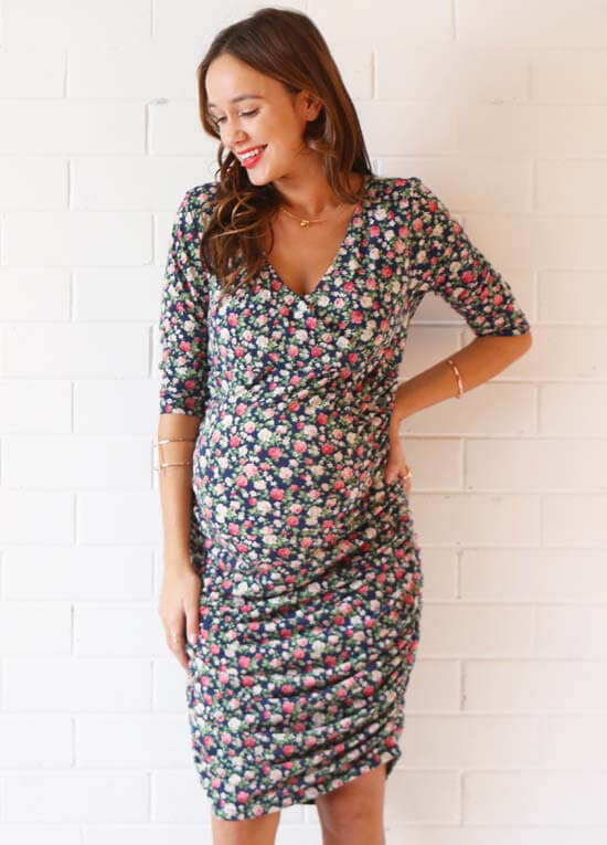 Floressa Anais Maternity Nursing Dress in Floral Allure Queen Bee
