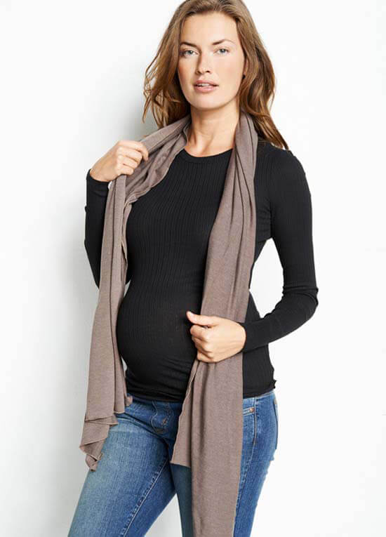 Soft Knit Nursing Scarf Cover in Mocha by Maternal America