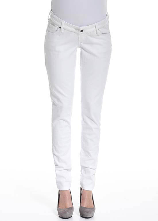 White Slim Fit Maternity Denim Jeans by Queen mum