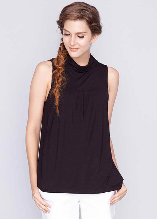 Trudy Bamboo Nursing Top in Black by Dote Nursingwear