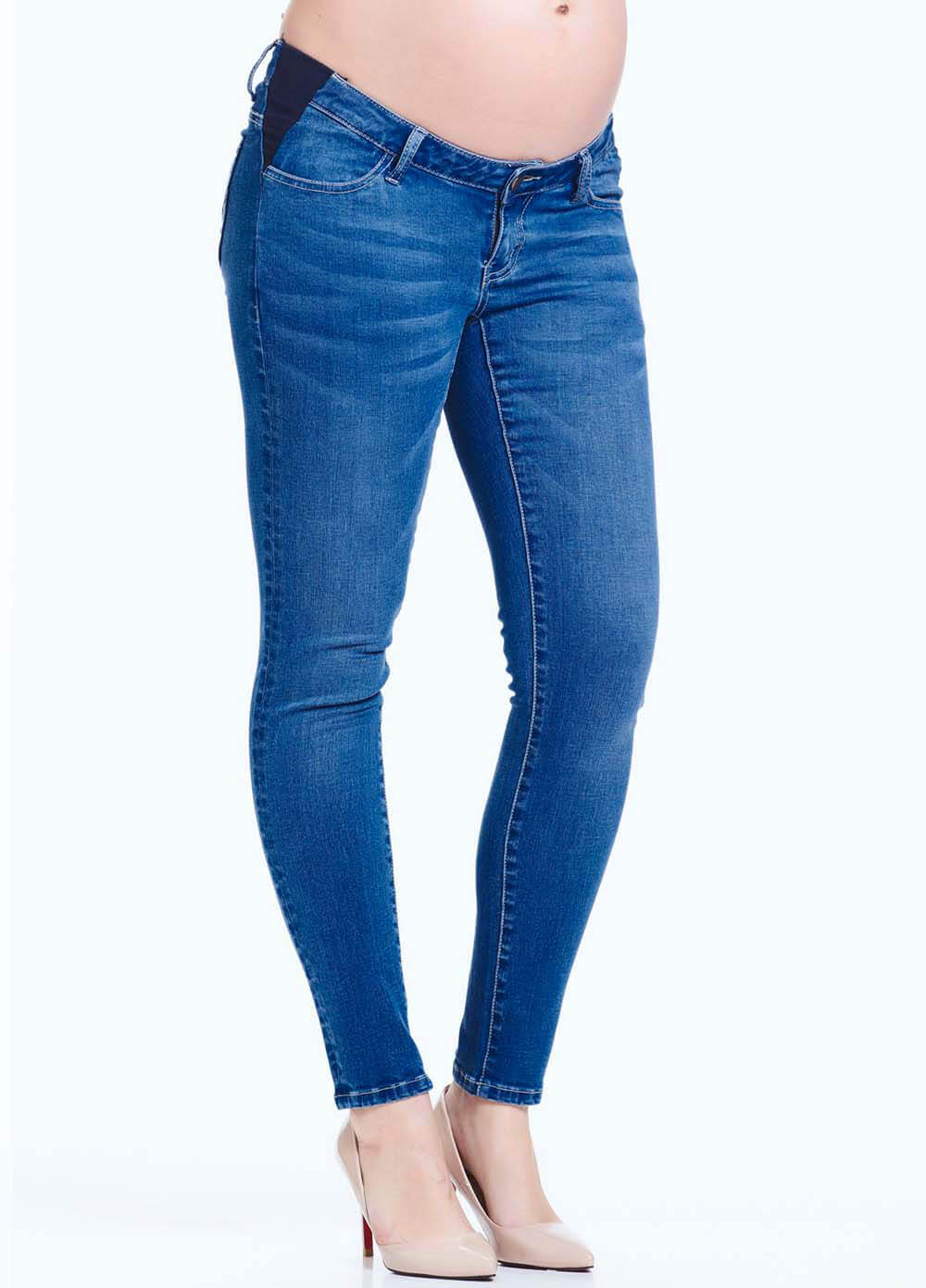 Esme Skinny Crop Maternity Jean in Indigo by Soon Maternity