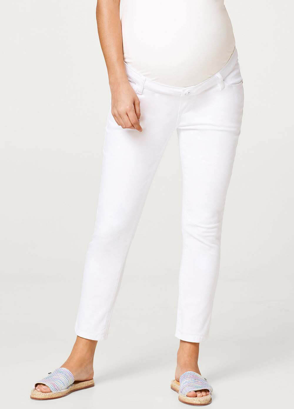 Cropped White Maternity Jeans by Esprit