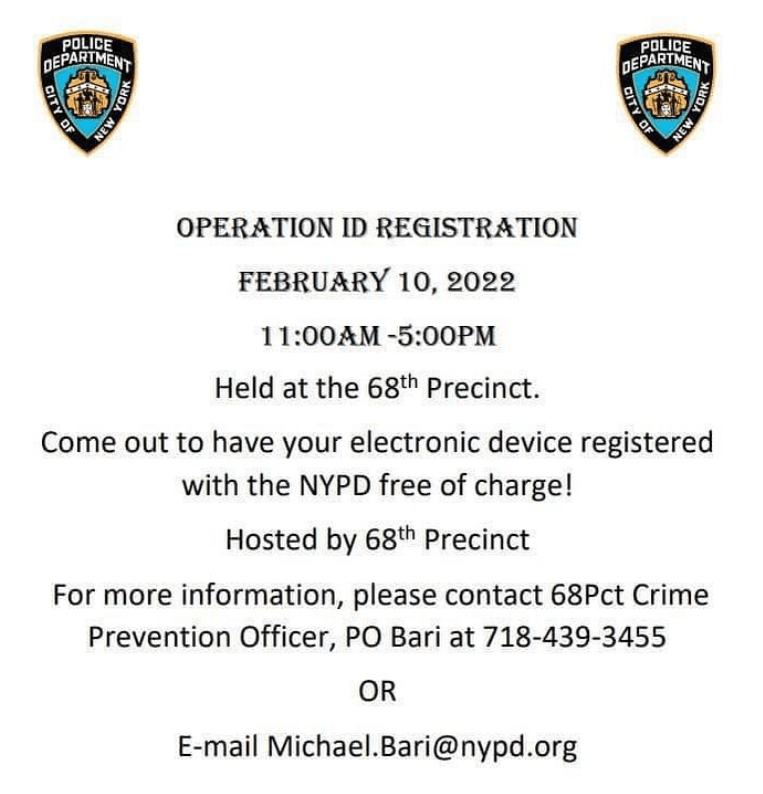 Register Your Cell Phone with the NYPD on 2/10