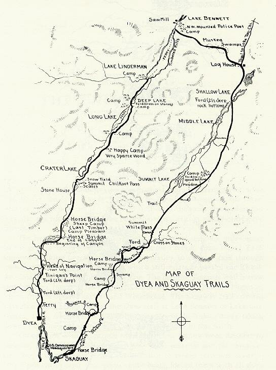 Map of White and Chilkoot Pass Trails