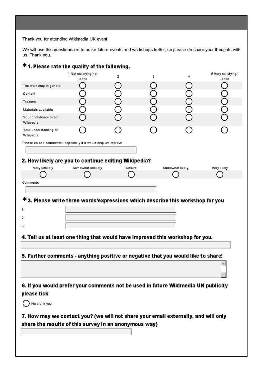 Needs Assessment Survey Template