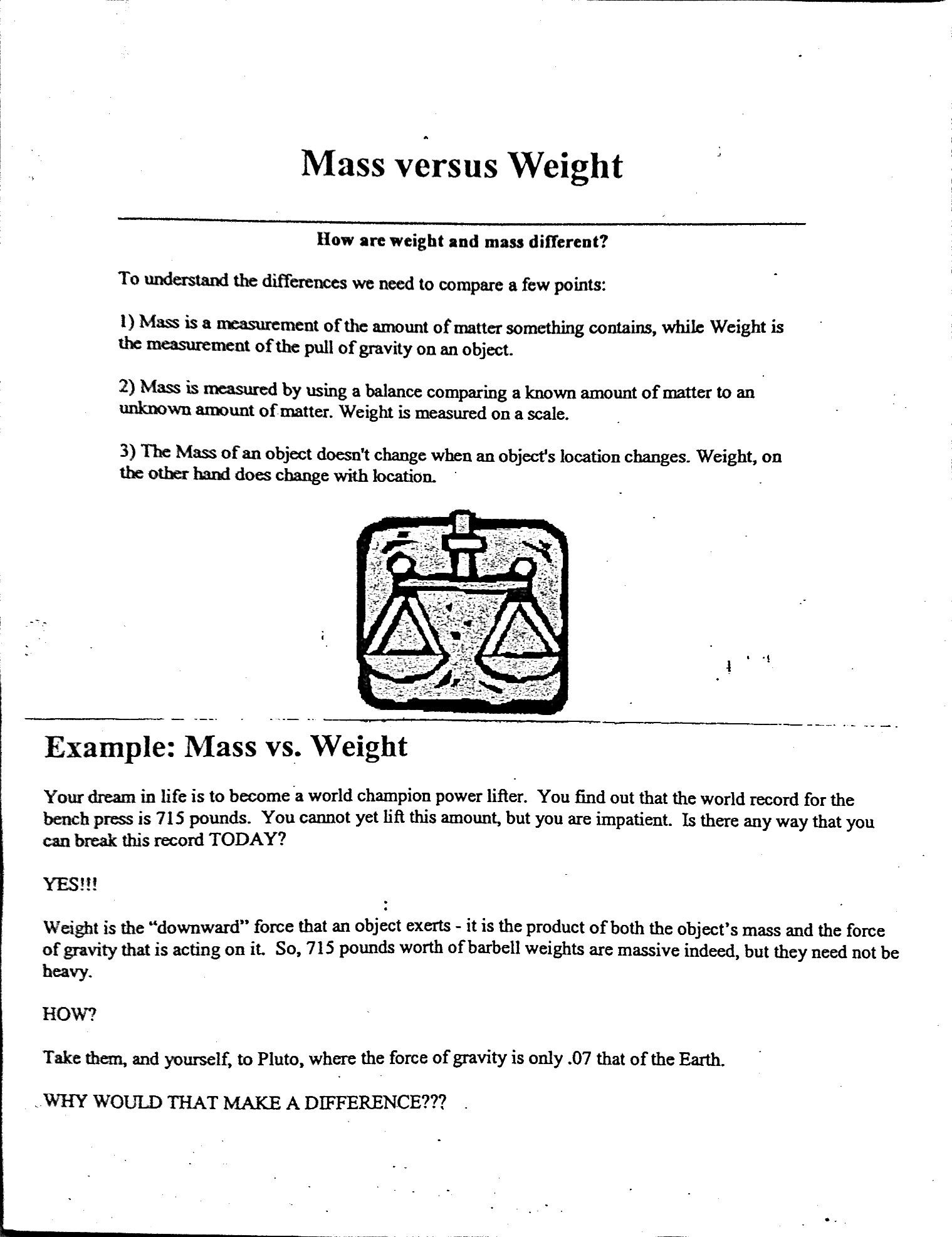 worksheet. Mass Vs Weight Worksheet. Worksheet Fun Worksheet Study Site