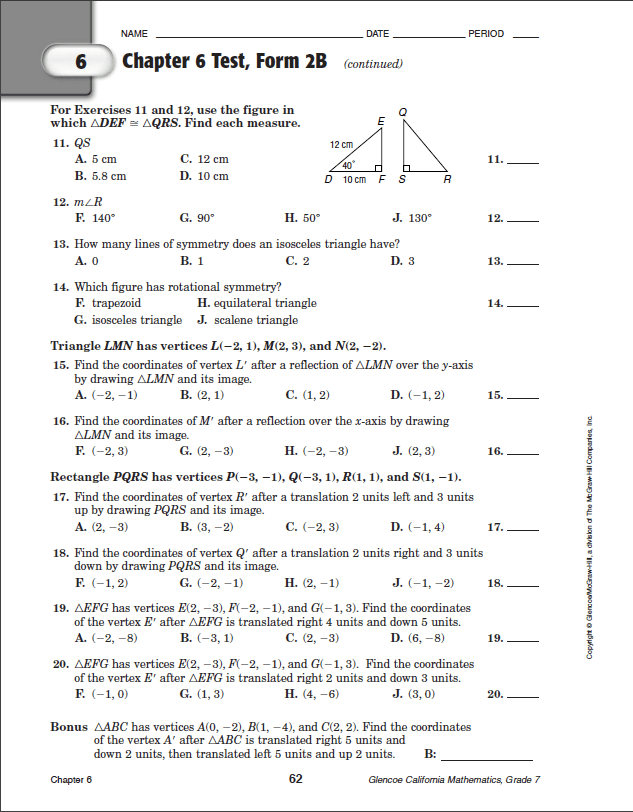 After a correct answer, click the => to advance to the next question. Quia Class Page Math Chapter 6