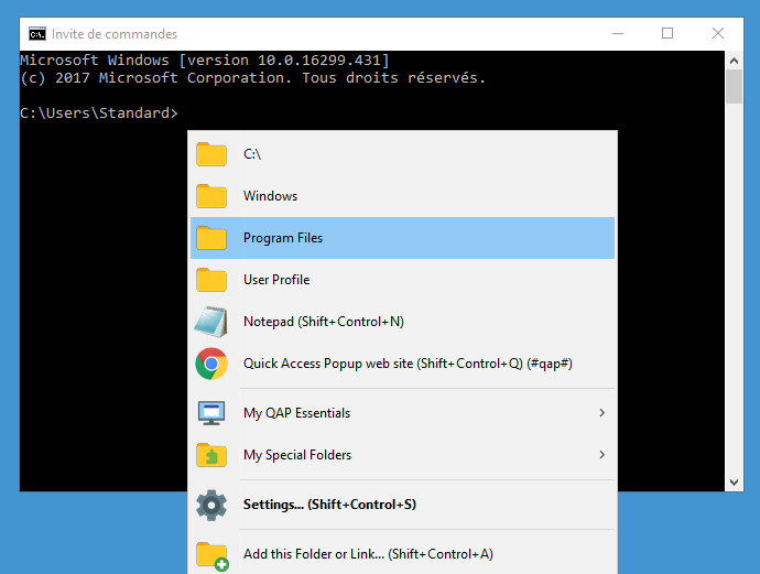 [Tips] Browse folders in CMD or PowerShell Quick Access Popup