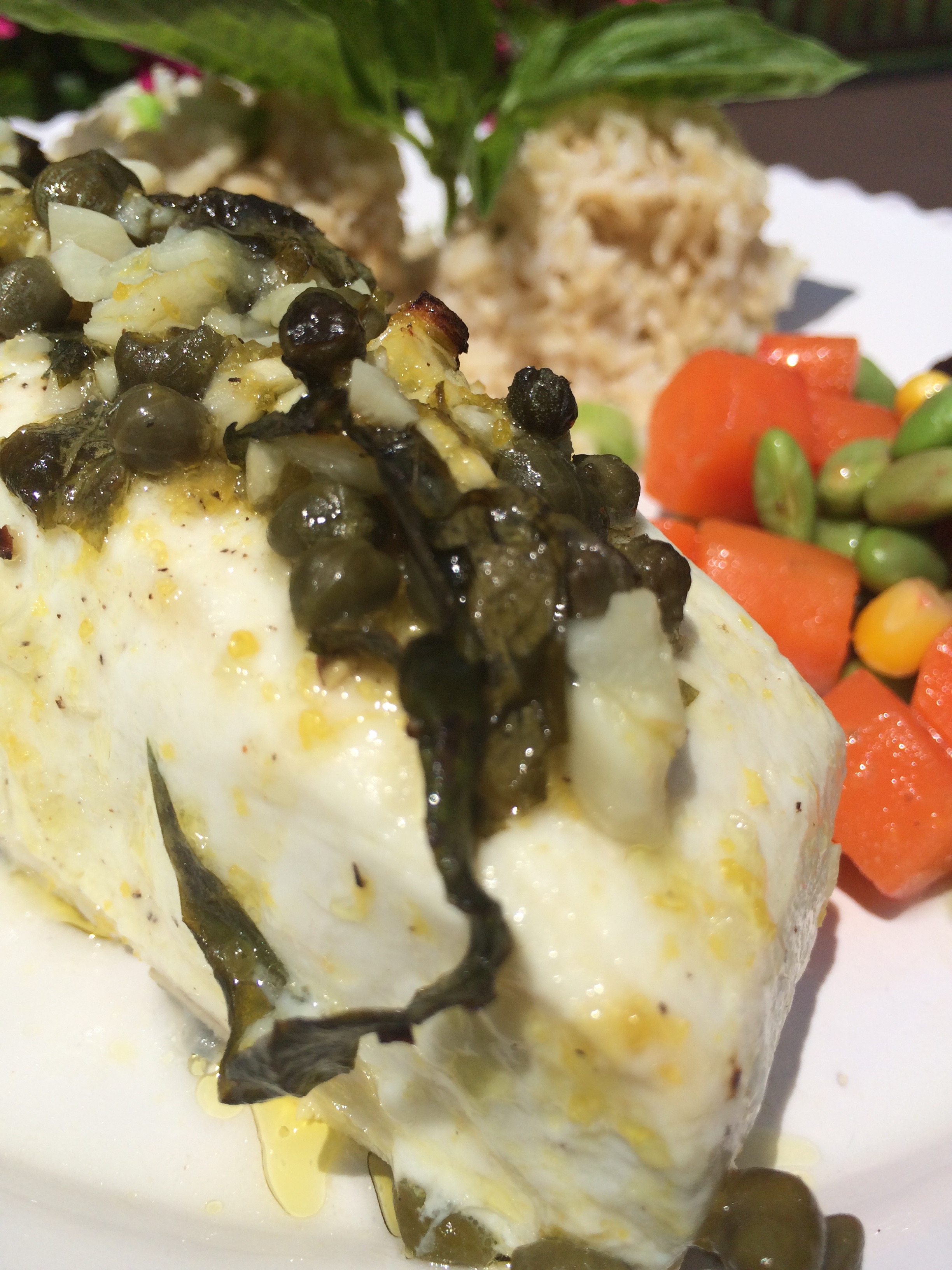 Roasted Halibut with Lemon Caper Sauce Quick Chick Kitchen