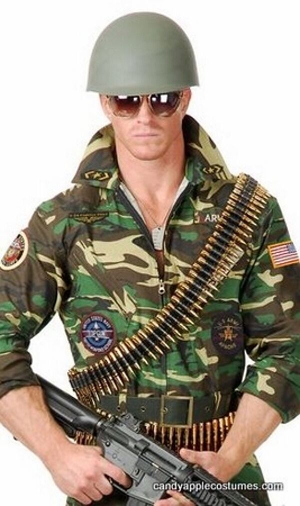 Fake Pretend Plastic Army Solider Bullet Belt Fancy Dress