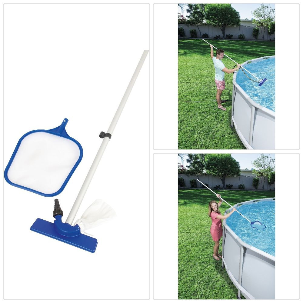 Swimming Paddling Pool Maintenance Kit Cleaning Net Vacuum Skimmer