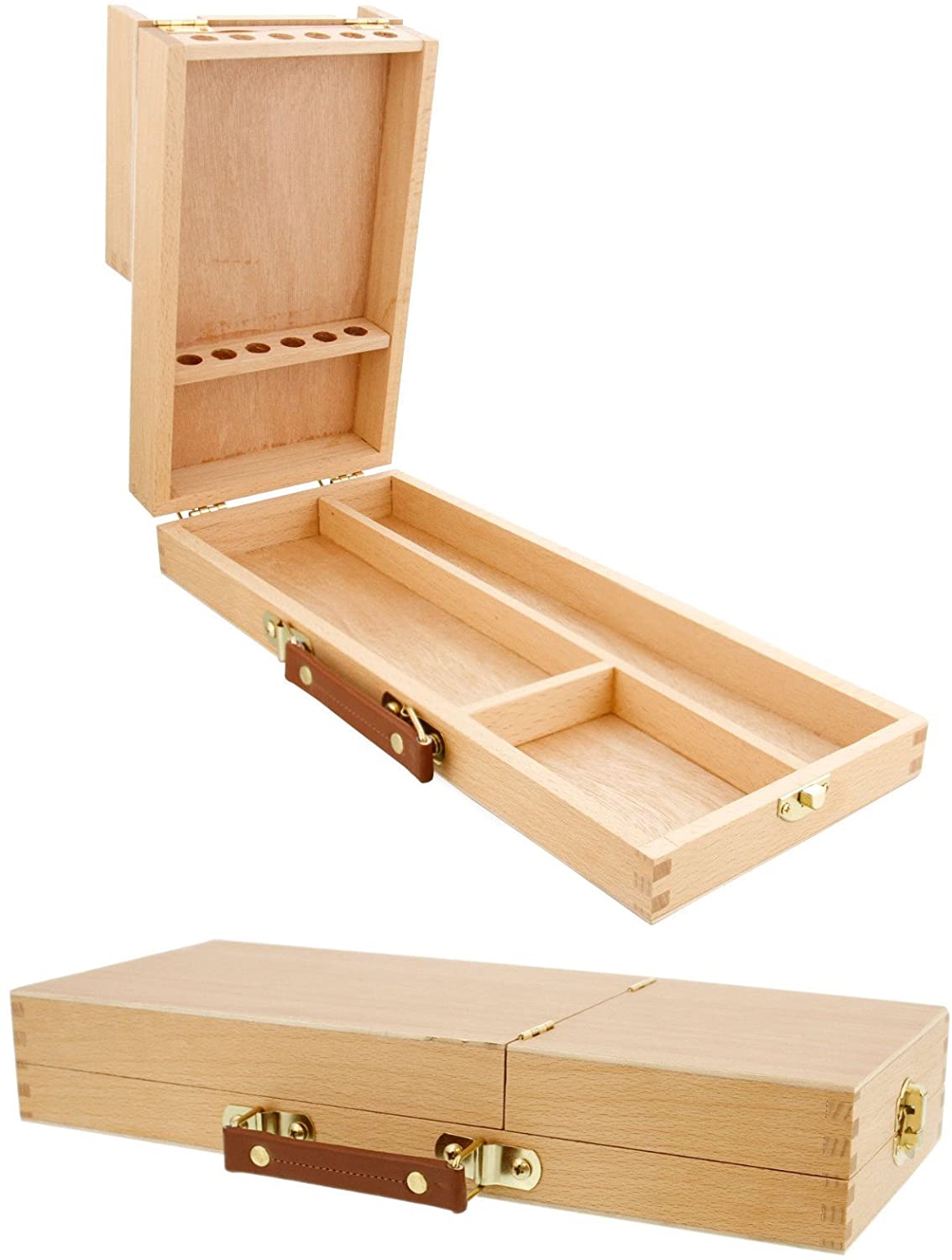 Wooden Artist Storage Box Brushes, Pencils, Art Tools Organiser