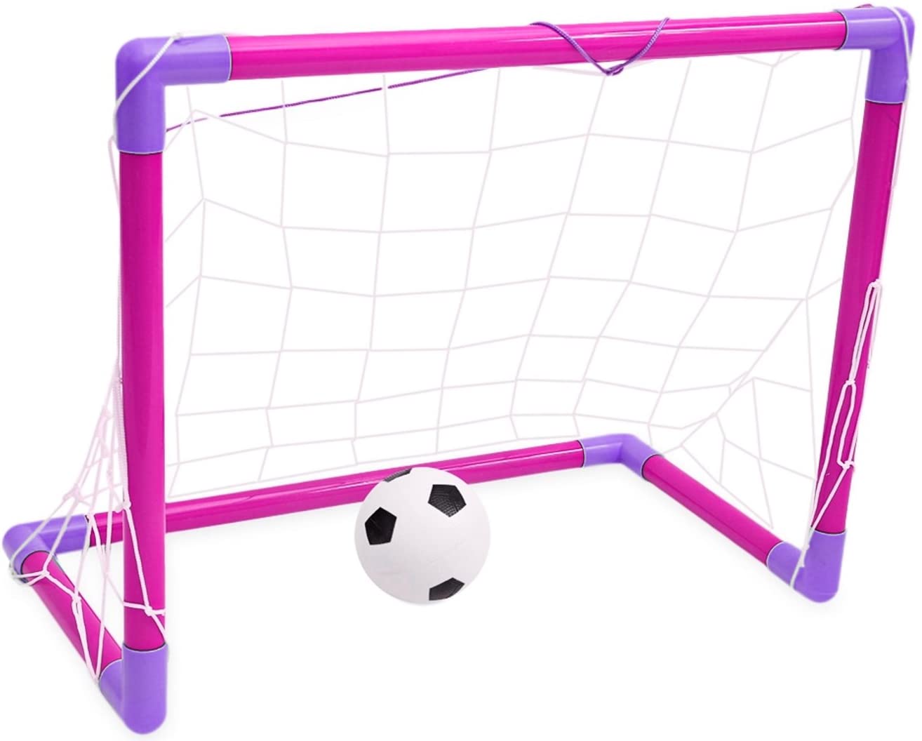 Girls Ladies PINK Football Training Goal Net Set With Ball And Pump