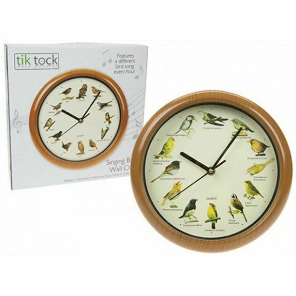 Singing Birds Sounds Musical Analogue Quartz Wall Clock