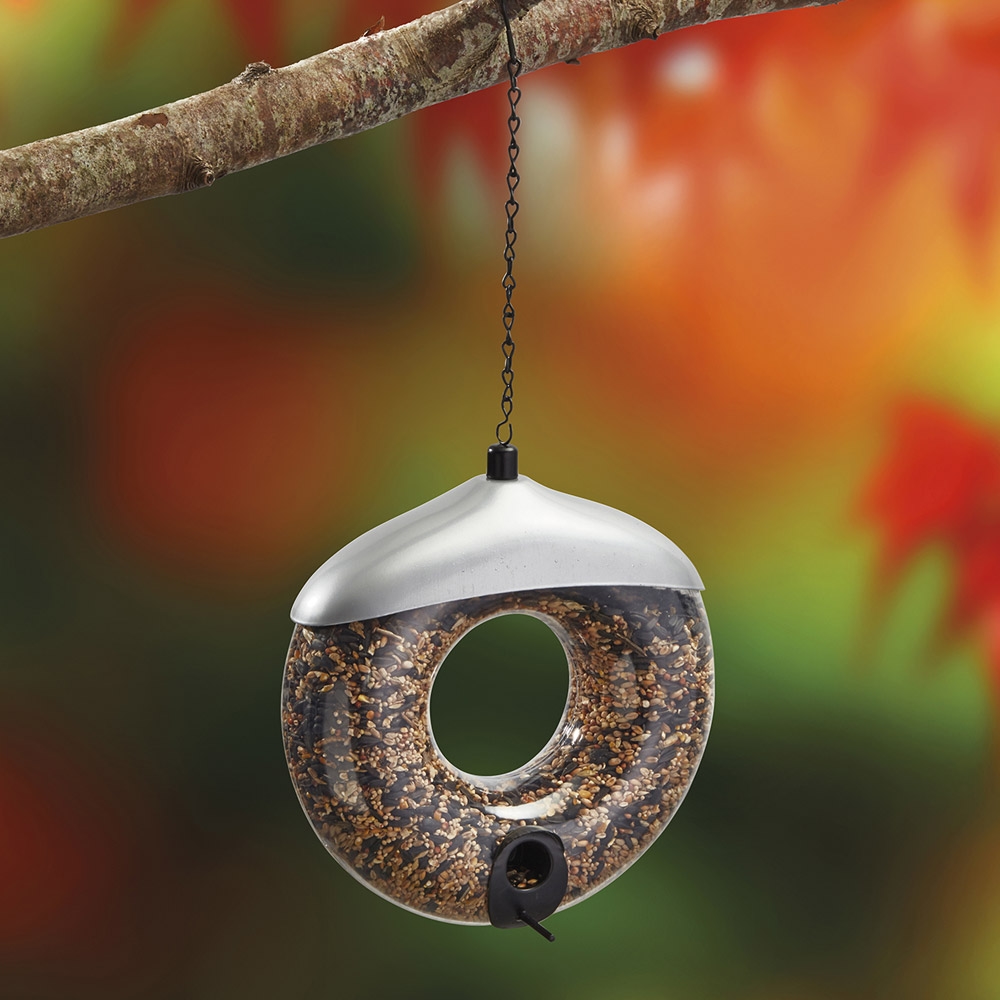 Kingfisher Metal Hanging Donut Shaped Small Garden Bird Seed Feeder