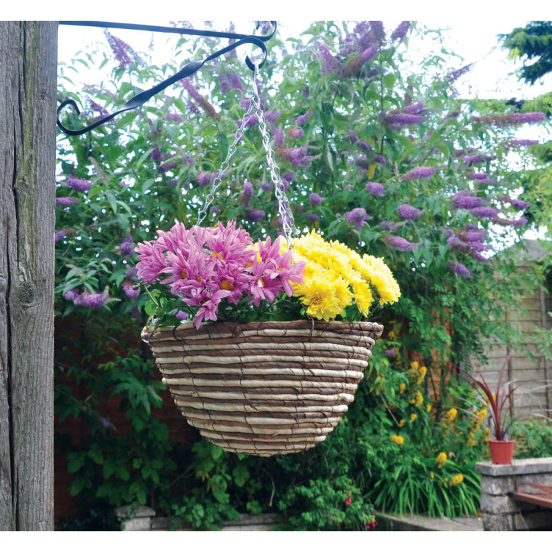 Kingfisher 12″ Willow Rope Hanging Flower Basket & Chain