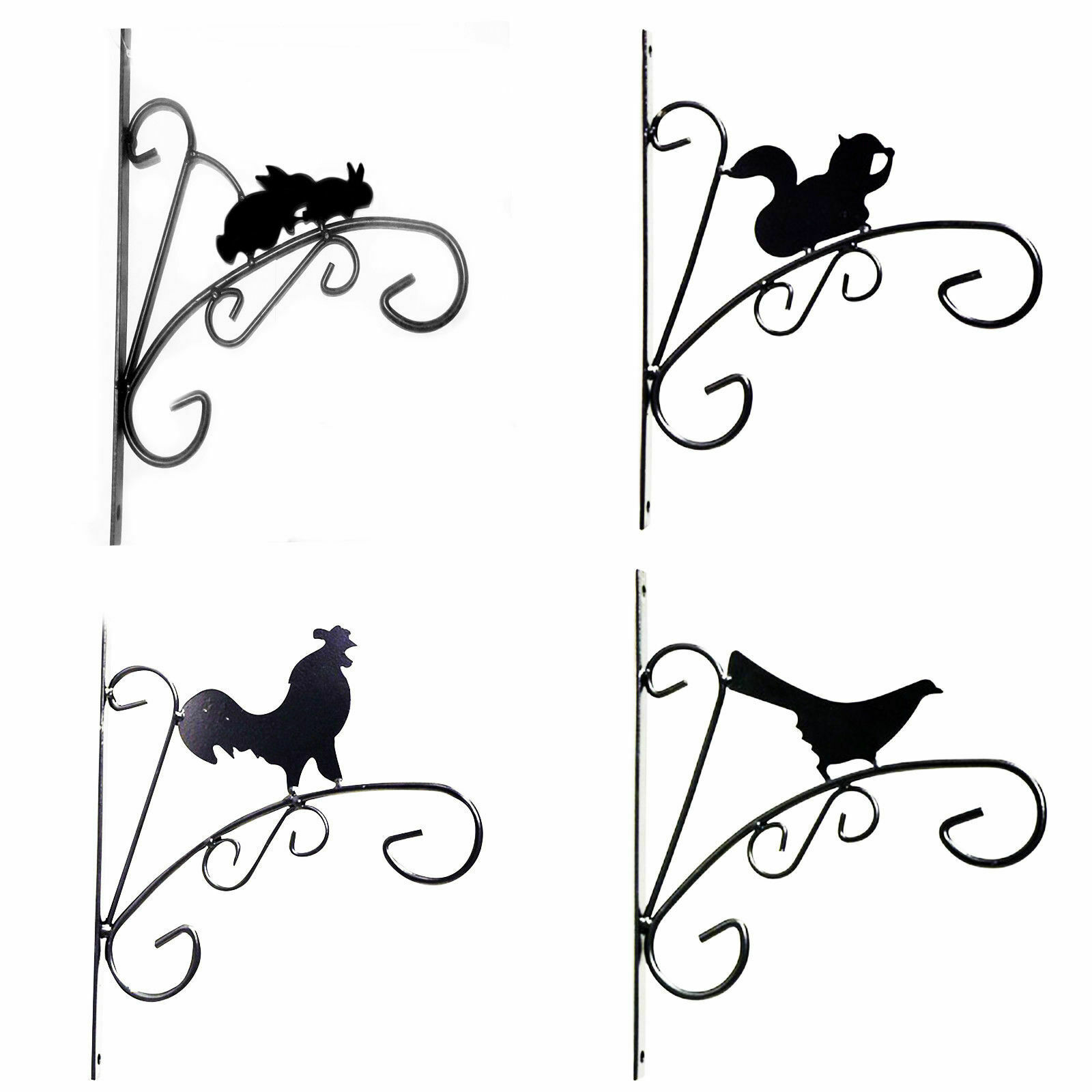 Animal Silhouette Flower Hanging Basket Wall Brackets
