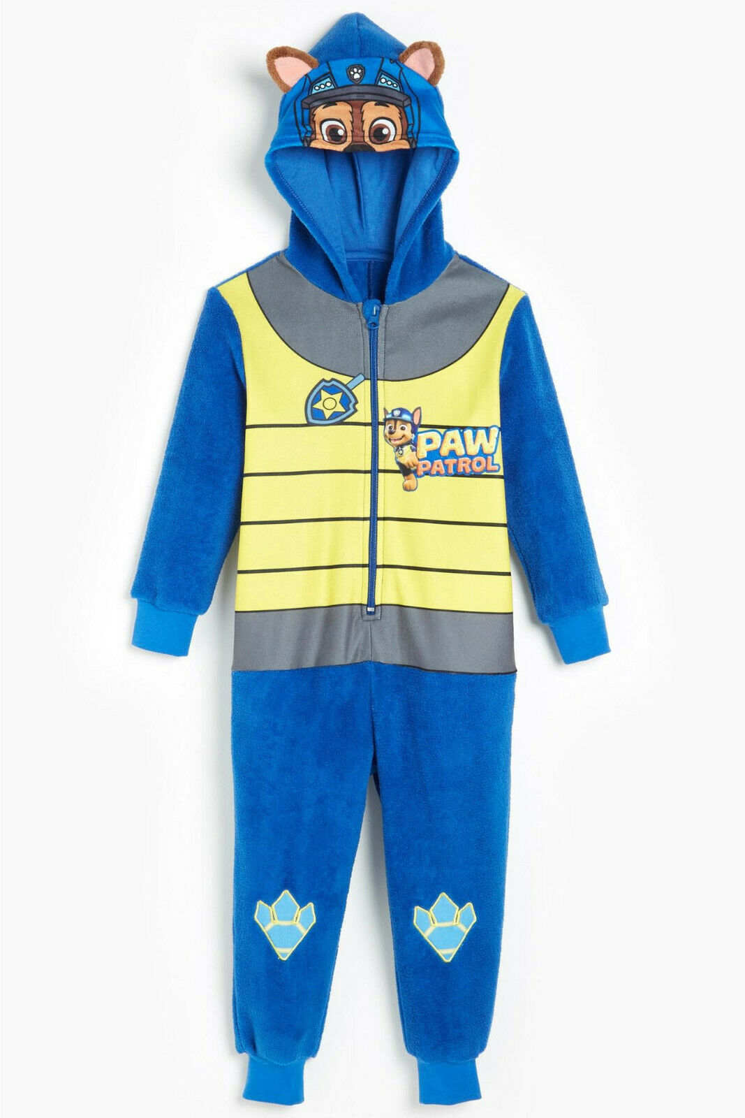 Blue Soft Fleece Paw Patrol 'Chase' Onesie Pyjamas Sleepsuit