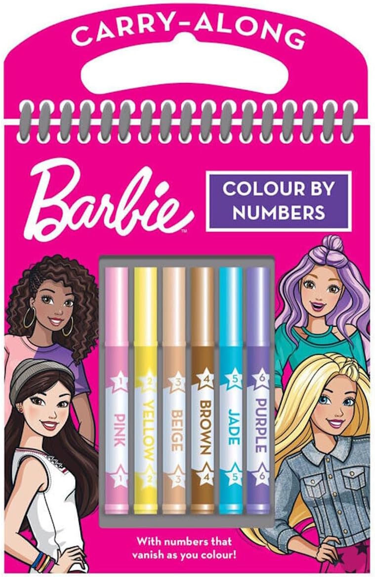 Barbie Colour By Numbers CarryAlong Colouring Pad With Pens