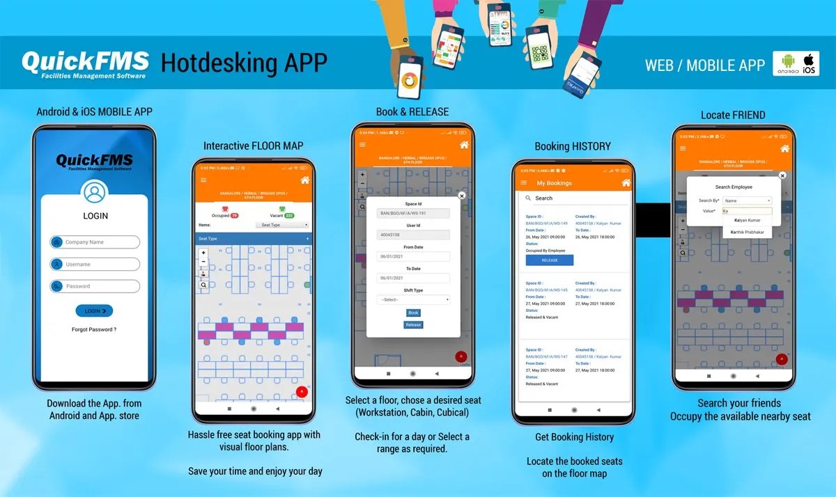 Hot Desk Booking Software Office Hoteling QuickFMS