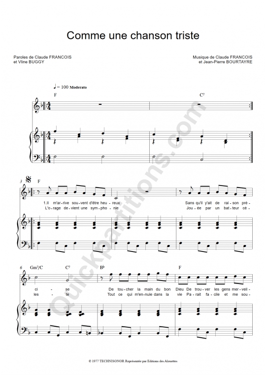 Download Claude François Digital Sheet Music and Tabs