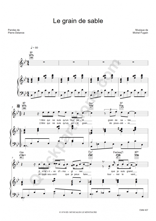 Tablature Guitare Une Belle Histoire Michel Fugain Aperçu Historique