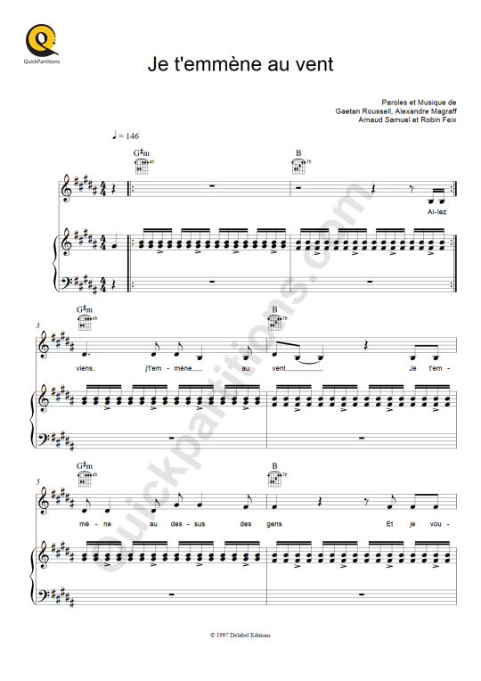 Louise Attaque Partitions musicales à imprimer Mondial de la