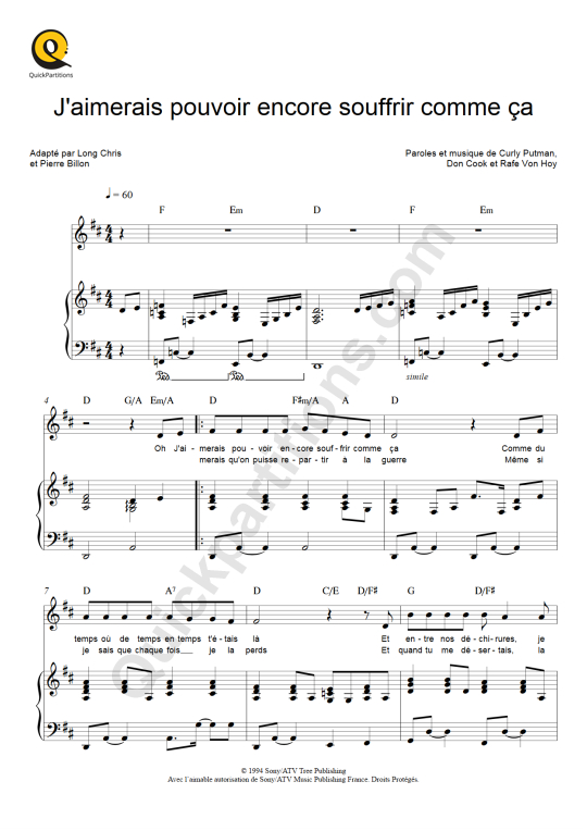 Partitions à télécharger de Johnny Hallyday chez Quickpartitions