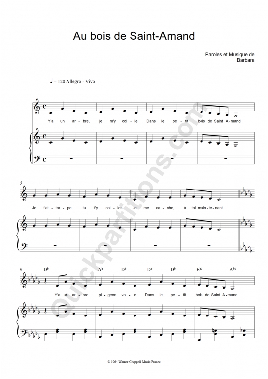 Télécharger partitions de Barbara (partitions musicales à imprimer)