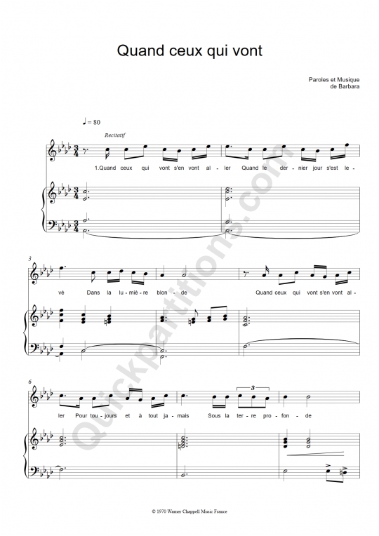 Partition piano dis quand reviendras tu