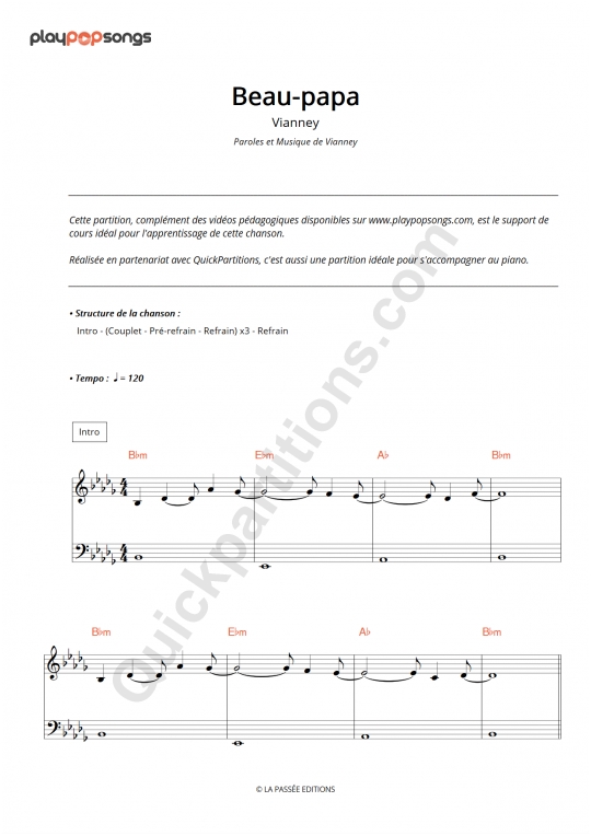 Beaupapa Course Material PlayPopSongs (Digital Sheet Music)