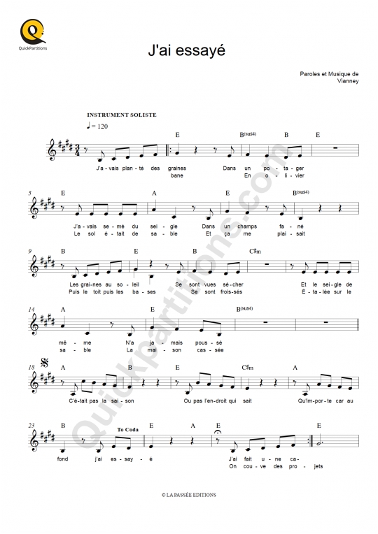 Partitions à télécharger de Vianney chez Quickpartitions