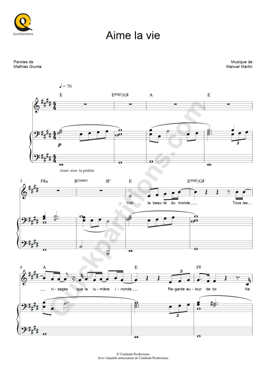 Florent Pagny Partitions musicales à imprimer Mondial de la