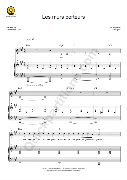 Florent Pagny Partitions musicales à imprimer Mondial de la