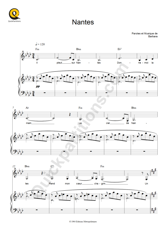 discrétion approche La prévention nantes barbara partition piano gratuite Masculinité Volontaire