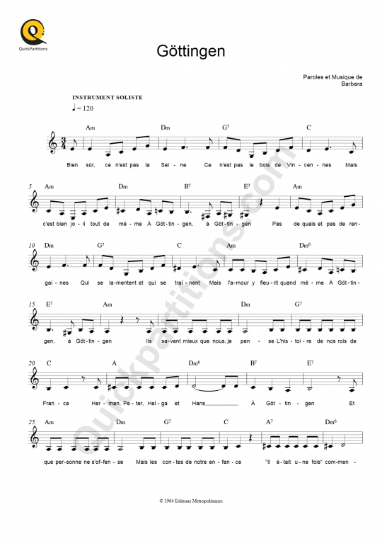 Partitions à télécharger de Barbara chez Quickpartitions